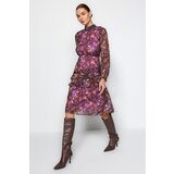 Trendyol Black Frilled Lined Chiffon Midi Dress Cijene