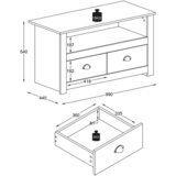 MID.YOU Nizka Omarica Balusa, Bela, Barva Hrasta | Shoptok.si