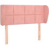  Vzglavje z ušesi roza 103x23x78/88 cm žamet, (20794176) | Shoptok.si