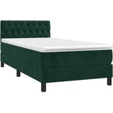  box spring s madracem LED tamnozeleni 80 x 200 cm baršun | shoptok.hr