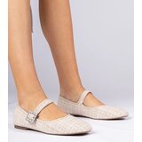D/CEO marka niezdefiniowana Beige women's ballet flats with buckle and crystals Piona Cijene