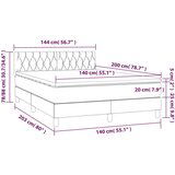  Box spring postelja z vzmetnico LED krem 140x200 cm blago, (20892810) | Shoptok.si