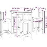  5-dijelni barski set od masivne borovine | shoptok.hr