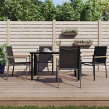 vidaXL Vrtne stolice 4 kom crne 55 x 61 5 x 90 cm tekstilen i čelik | shoptok.hr