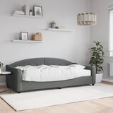 vidaXL Dnevna postelja z vzmetnico temno siva 90x200 cm blago Cene