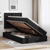  Krevet s prostorom za pohranu s LED-om Crna 120 x 190 cm | shoptok.hr