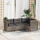  4-dijelni set vrtnih sofa od poliratana s jastucima sivi | shoptok.hr