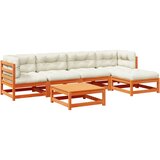  6-dijelni set vrtnih sofa s jastucima voštano smeđi od borovine | shoptok.hr