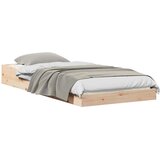 vidaXL Konstrukcija postelje Rjava 90 x 210 cm Masivno borovo les, (5000126821) | Shoptok.si