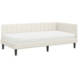  Kutni krevetni okvir s madracem 2 kom. Krema 90 x 190 cm Baršun | Shoptok.si