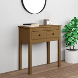 Maison Chic konzolna miza - miza ob steni medeno rjava 70x35x75 cm trdna borovina, (21786301) | Shoptok.si