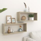 vidaXL Stenske police kockaste 2 kosa sonoma hrast 60x15x23 cm Cene