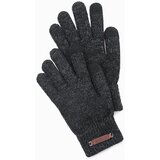 Ombre Men's knitted gloves with wool - black melange Cijene