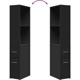 vidaXL Uski kupaonski ormar s kotačima crni od konstruiranog drva | shoptok.hr