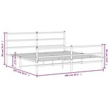 Metalni okvir kreveta s uzglavljem i podnožjem crni 200x200 cm | shoptok.hr