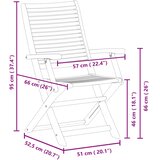  Sklopive vrtne stolice 4 kom 57x66x95 cm masivno drvo bagrema | shoptok.hr