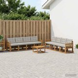  Set vanjskih sofa 9 kom. Prirodna i svjetlosiva | shoptok.hr