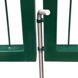  Vrtna vrata za ogradu sa stupovima 350x140 cm čelična zelena | shoptok.hr