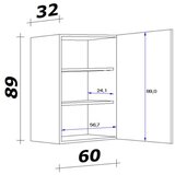 Lesnina-XXXL omarica milano, antracit, hrast, š. 60 | Shoptok.si
