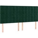  LED uzglavlje tamnozeleno 200x5x118/128 cm baršunasto | shoptok.hr