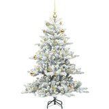 vidaXL Umetno Zložljivo Božično Drevo with LEDs z stojalom 150cm PVC | Shoptok.si