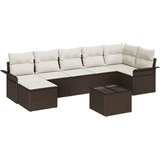  7-dijelni vrtni sofa set s jastučićima sivi poli ratan 2-sjedna vrtna sofa s odlaganjem i jastučićima smeđi poli ratan Cijene