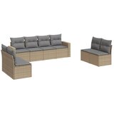 Maison Chic Seti vrtnega pohištva - Vrtna garnitura - Vrtni pohištvo set 8-delna z blazinami bež poli ratan, (21799046) | Shoptok.si