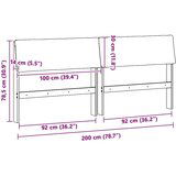 vidaXL Tapecirani uzglavlje Svijetlo siva 200 cm Čvrsto borovo drvo | shoptok.hr