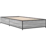 vidaXL Posteljni okvir siva sonoma 90x190 cm inženirski les in kovina, (21128903) | Shoptok.si