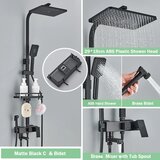 rozin Kopalniška tuš pipa set, dežna zasnova, stenska montaža, črna C z bidetom, (5000141616) | Shoptok.si