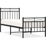 Maison Chic Kovinski Posteljni okvir - Enojna postelja - Postelja za odrasle z vzglavjem in vznožjem črn 80x200 cm, (21696398) | Shoptok.si