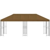 Paviljon s bočnim stranama 6 x 3 m Sivosmeđa Poliester i čelik | shoptok.hr