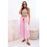 Kesi Włoski Women's viscose trousers with leg slit candy pink | Shoptok.si