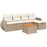  6-dijelni set vrtnih sofa s jastucima bež od poliratana | shoptok.hr