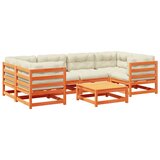  7-dijelni set vrtnih sofa s jastucima voštano smeđi od borovine | shoptok.hr