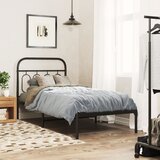 Maison Chic Kovinski Posteljni okvir - Enojna postelja - Postelja za odrasle z vzglavjem črn 80x200 cm, (21694114) | Shoptok.si