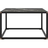  Stolić za kavu crni s crnim mramornim staklom 60 x 60 x 35 cm | Eponuda.com