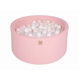 MeowBaby Bazen z žogicami, 90x40 cm s 300 žogicami, bombaž, svetlo roza: bela/prozorna/biserna, (21295116) | Shoptok.si