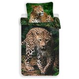 Jerry Fabrics Pamučna dječja posteljina za krevet za jednu osobu 140x200 cm Leopard "Green" – Cijene