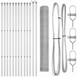 vidaXL Ogrodje s stebri srebrna 1.2 x 25 m Jeklo s PVC premazom, (5000096244) | Shoptok.si