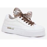 Boto Women's sneakers on a chunky platform with decorative lacing white Zidora | Shoptok.si