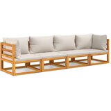  Sedežna garnitura 4-delna svetlo sive blazine trden les | Shoptok.si