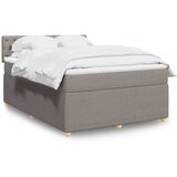 vidaXL Box spring postelja z vzmetnico taupe 140x190 cm blago | Shoptok.si