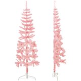 Tanka umjetna polovica božićnog drvca sa stalkom roza 150 cm | shoptok.hr