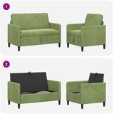  Set sofe s pohranom 2 kom. Svijetlo zelena Poliester | shoptok.hr