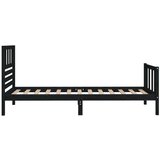  Posteljni okvir črn iz trdnega lesa 100x200 cm, (20646589) | Shoptok.si