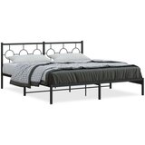 Metalni okvir za krevet s uzglavljem crni 180x200 cm | shoptok.hr