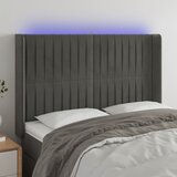  The Living Store LED posteljno vzglavje temno sivo 147x16x118/128 cm žamet - LED Vzglavje, (21441302) Cene