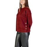 Only Puloverji ONLRENE LIFE LS BUTTON O-NECK CC KNT 15350612 Rdeča | Shoptok.si