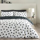 Catherine Lansfield Črno-bela enojna posteljnina 135x200 cm Polka Dot – | Shoptok.si